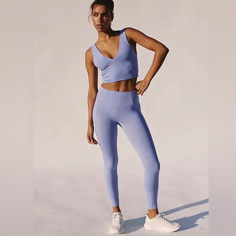 Free People Movement Never Better Leggings in Blueberry Heather ~ Size L ~ NWT